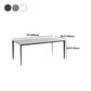 Modern Stone Top Rectangle Dinette Table Metal Base Dining Table in White Clearhalo 'Dining Tables & Seating' 'Dining Tables' 'dining_table' 'furn' 'furn_dining_table' 'Furniture' 'furniture_dining_table' 'Kitchen & Dining Furniture' 'kitchen' 'kitchen_dining_table' 4863257