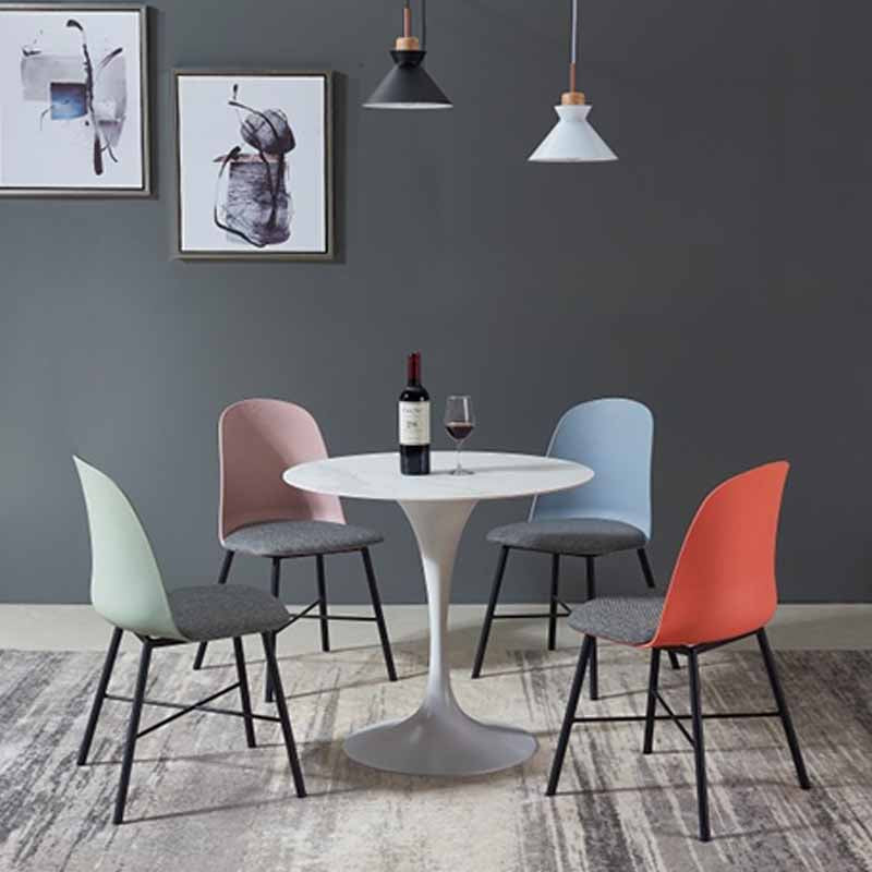 Modern Round Top Dinette Table Metal Base Dining Table for Restaurant Clearhalo 'Dining Tables & Seating' 'Dining Tables' 'dining_table' 'furn' 'furn_dining_table' 'Furniture' 'furniture_dining_table' 'Kitchen & Dining Furniture' 'kitchen' 'kitchen_dining_table' 4863290