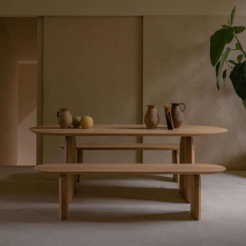 Modern Solid Wood Top Oval Dinette Table Wood Base Dining Table Brown 55.1"L x 27.6"W x 29.5"H Without Chairs Clearhalo 'Dining Tables & Seating' 'Dining Tables' 'dining_table' 'furn' 'furn_dining_table' 'Furniture' 'furniture_dining_table' 'Kitchen & Dining Furniture' 'kitchen' 'kitchen_dining_table' 4863321