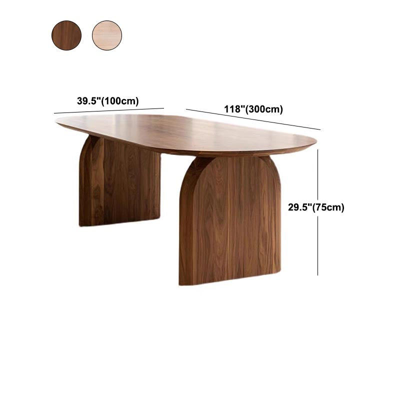Modern Solid Wood Top Oval Dinette Table Wood Base Dining Table Clearhalo 'Dining Tables & Seating' 'Dining Tables' 'dining_table' 'furn' 'furn_dining_table' 'Furniture' 'furniture_dining_table' 'Kitchen & Dining Furniture' 'kitchen' 'kitchen_dining_table' 4863343
