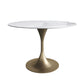 Glam Style Round Stone Top Restaurant Table Gold Base Dining Table Clearhalo 'Dining Tables & Seating' 'Dining Tables' 'dining_table' 'furn' 'furn_dining_table' 'Furniture' 'furniture_dining_table' 'Kitchen & Dining Furniture' 'kitchen' 'kitchen_dining_table' 4863362