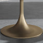 Glam Style Round Stone Top Restaurant Table Gold Base Dining Table Clearhalo 'Dining Tables & Seating' 'Dining Tables' 'dining_table' 'furn' 'furn_dining_table' 'Furniture' 'furniture_dining_table' 'Kitchen & Dining Furniture' 'kitchen' 'kitchen_dining_table' 4863364