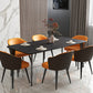 Black Steel 4-foot Table Industrial Rectangle Stone Top Dining Room Table Black Gold 63"L x 31.5"W x 29.5"H Without Chairs Clearhalo 'Dining Tables & Seating' 'Dining Tables' 'dining_table' 'furn' 'furn_dining_table' 'Furniture' 'furniture_dining_table' 'Kitchen & Dining Furniture' 'kitchen' 'kitchen_dining_table' 4863375