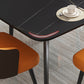 Black Steel 4-foot Table Industrial Rectangle Stone Top Dining Room Table Clearhalo 'Dining Tables & Seating' 'Dining Tables' 'dining_table' 'furn' 'furn_dining_table' 'Furniture' 'furniture_dining_table' 'Kitchen & Dining Furniture' 'kitchen' 'kitchen_dining_table' 4863380