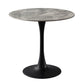 Contemporary Stone Round Top Restaurant Table Metal Base Dining Table Black-Gray 23.6"L x 23.6"W x 29.5"H Without Chairs Clearhalo 'Dining Tables & Seating' 'Dining Tables' 'dining_table' 'furn' 'furn_dining_table' 'Furniture' 'furniture_dining_table' 'Kitchen & Dining Furniture' 'kitchen' 'kitchen_dining_table' 4863392