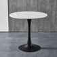 Contemporary Stone Round Top Restaurant Table Metal Base Dining Table Black White Without Chairs Clearhalo 'Dining Tables & Seating' 'Dining Tables' 'dining_table' 'furn' 'furn_dining_table' 'Furniture' 'furniture_dining_table' 'Kitchen & Dining Furniture' 'kitchen' 'kitchen_dining_table' 4863399