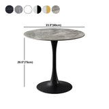Contemporary Stone Round Top Restaurant Table Metal Base Dining Table Clearhalo 'Dining Tables & Seating' 'Dining Tables' 'dining_table' 'furn' 'furn_dining_table' 'Furniture' 'furniture_dining_table' 'Kitchen & Dining Furniture' 'kitchen' 'kitchen_dining_table' 4863403