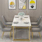 Glam Style Rectangle Stone Table for Restaurant Gold Sled Base Table Clearhalo 'Dining Tables & Seating' 'Dining Tables' 'dining_table' 'furn' 'furn_dining_table' 'Furniture' 'furniture_dining_table' 'Kitchen & Dining Furniture' 'kitchen' 'kitchen_dining_table' 4863416