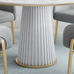 Glam Stone Dining Table Round Iron Table with Pedestal Casual Base Clearhalo 'Dining Tables & Seating' 'Dining Tables' 'dining_table' 'furn' 'furn_dining_table' 'Furniture' 'furniture_dining_table' 'Kitchen & Dining Furniture' 'kitchen' 'kitchen_dining_table' 4863431