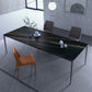 Metal Base Rectangle Dining Table Sintered Stone Table with 4 Legs Black-Gold Clearhalo 'Dining Tables & Seating' 'Dining Tables' 'dining_table' 'Furniture' 'furniture_dining_table' 'Kitchen & Dining Furniture' 'kitchen' 'kitchen_dining_table' 4863446