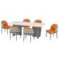 Rectangle Stone Top Dining Table Modern Transparent Acrylic Base Dining Table Clearhalo 'Dining Tables & Seating' 'Dining Tables' 'dining_table' 'furn' 'furn_dining_table' 'Furniture' 'furniture_dining_table' 'Kitchen & Dining Furniture' 'kitchen' 'kitchen_dining_table' 4863464
