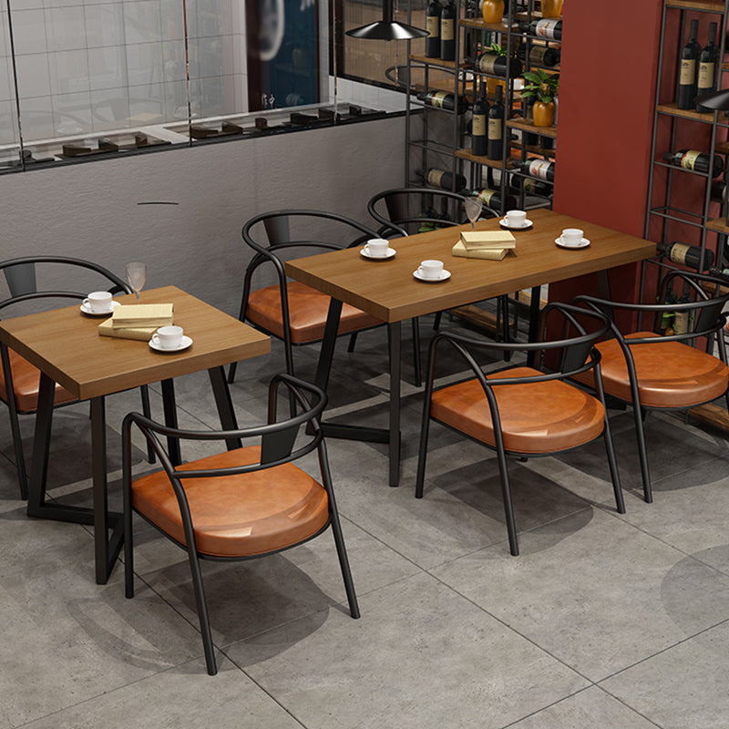 Industrial Wooden Dining Table Double Pedestal Dining Table for Restaurant Clearhalo 'Dining Tables & Seating' 'Dining Tables' 'dining_table' 'furn' 'furn_dining_table' 'Furniture' 'furniture_dining_table' 'Kitchen & Dining Furniture' 'kitchen' 'kitchen_dining_table' 4863476