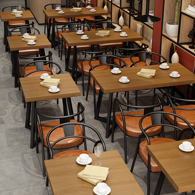 Industrial Wooden Dining Table Double Pedestal Dining Table for Restaurant Clearhalo 'Dining Tables & Seating' 'Dining Tables' 'dining_table' 'furn' 'furn_dining_table' 'Furniture' 'furniture_dining_table' 'Kitchen & Dining Furniture' 'kitchen' 'kitchen_dining_table' 4863479