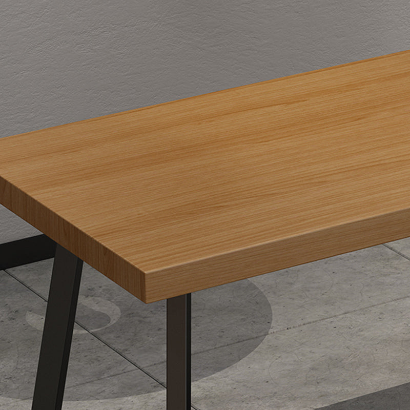 Industrial Wooden Dining Table Double Pedestal Dining Table for Restaurant Clearhalo 'Dining Tables & Seating' 'Dining Tables' 'dining_table' 'furn' 'furn_dining_table' 'Furniture' 'furniture_dining_table' 'Kitchen & Dining Furniture' 'kitchen' 'kitchen_dining_table' 4863481