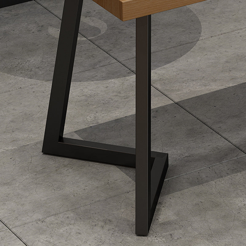 Industrial Wooden Dining Table Double Pedestal Dining Table for Restaurant Clearhalo 'Dining Tables & Seating' 'Dining Tables' 'dining_table' 'furn' 'furn_dining_table' 'Furniture' 'furniture_dining_table' 'Kitchen & Dining Furniture' 'kitchen' 'kitchen_dining_table' 4863482