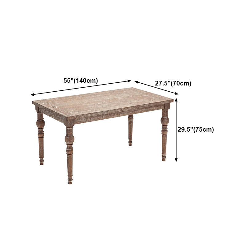 Medieval Modern Dining Table for Restaurant Rectangle Pine Wood Old Table with 4 Legs Clearhalo 'Dining Tables & Seating' 'Dining Tables' 'dining_table' 'furn' 'furn_dining_table' 'Furniture' 'furniture_dining_table' 'Kitchen & Dining Furniture' 'kitchen' 'kitchen_dining_table' 4863499