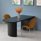 Free Form Double Pedestal Modern Dining Table Black Fixed Table of Wood 55.1"L x 27.6"W x 29.5"H Without Chairs Clearhalo 'Dining Tables & Seating' 'Dining Tables' 'dining_table' 'furn' 'furn_dining_table' 'Furniture' 'furniture_dining_table' 'Kitchen & Dining Furniture' 'kitchen' 'kitchen_dining_table' 4863514