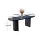 Free Form Double Pedestal Modern Dining Table Black Fixed Table of Wood Clearhalo 'Dining Tables & Seating' 'Dining Tables' 'dining_table' 'furn' 'furn_dining_table' 'Furniture' 'furniture_dining_table' 'Kitchen & Dining Furniture' 'kitchen' 'kitchen_dining_table' 4863522