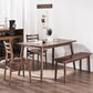 Solid Wood Dining Room Table Contemporary Style 4-foot Dining Site Table Walnut 55.1"L x 31.5"W x 29.5"H Without Chairs Clearhalo 'Dining Tables & Seating' 'Dining Tables' 'dining_table' 'furn' 'furn_dining_table' 'Furniture' 'furniture_dining_table' 'Kitchen & Dining Furniture' 'kitchen' 'kitchen_dining_table' 4863553