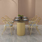 Oval Double Pedestal Modern Dining Table Fixed Table for Dining Room Clearhalo 'Dining Tables & Seating' 'Dining Tables' 'dining_table' 'furn' 'furn_dining_table' 'Furniture' 'furniture_dining_table' 'Kitchen & Dining Furniture' 'kitchen' 'kitchen_dining_table' 4863578