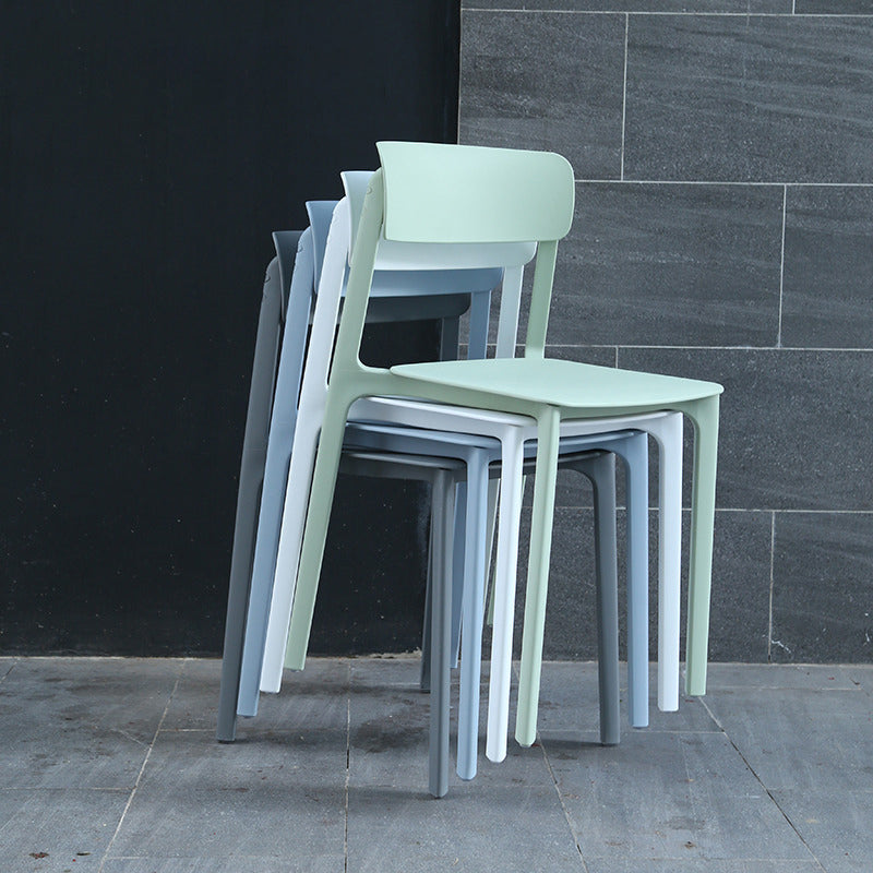 Modern Style Stackable Plastic Chair Open Back Dining Side Chair Clearhalo 'Dining Chairs' 'Dining Tables & Seating' 'dining_chair' 'furn' 'furn_dining_chair' 'Furniture' 'furniture_dining_chair' 'Kitchen & Dining Furniture' 4863601