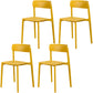 Modern Style Stackable Plastic Chair Open Back Dining Side Chair Ginger 4 Piece Set Clearhalo 'Dining Chairs' 'Dining Tables & Seating' 'dining_chair' 'furn' 'furn_dining_chair' 'Furniture' 'furniture_dining_chair' 'Kitchen & Dining Furniture' 4863602