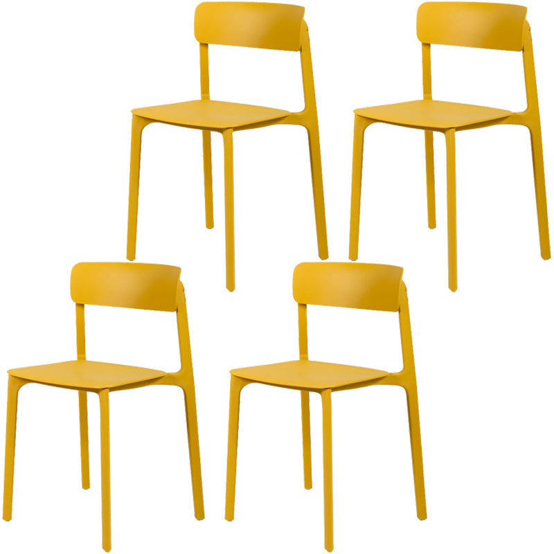 Modern Style Stackable Plastic Chair Open Back Dining Side Chair Ginger 4 Piece Set Clearhalo 'Dining Chairs' 'Dining Tables & Seating' 'dining_chair' 'furn' 'furn_dining_chair' 'Furniture' 'furniture_dining_chair' 'Kitchen & Dining Furniture' 4863602