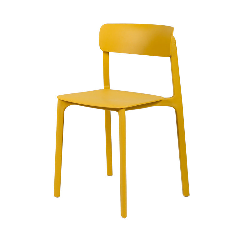 Modern Style Stackable Plastic Chair Open Back Dining Side Chair Ginger 1 Piece Clearhalo 'Dining Chairs' 'Dining Tables & Seating' 'dining_chair' 'furn' 'furn_dining_chair' 'Furniture' 'furniture_dining_chair' 'Kitchen & Dining Furniture' 4863603