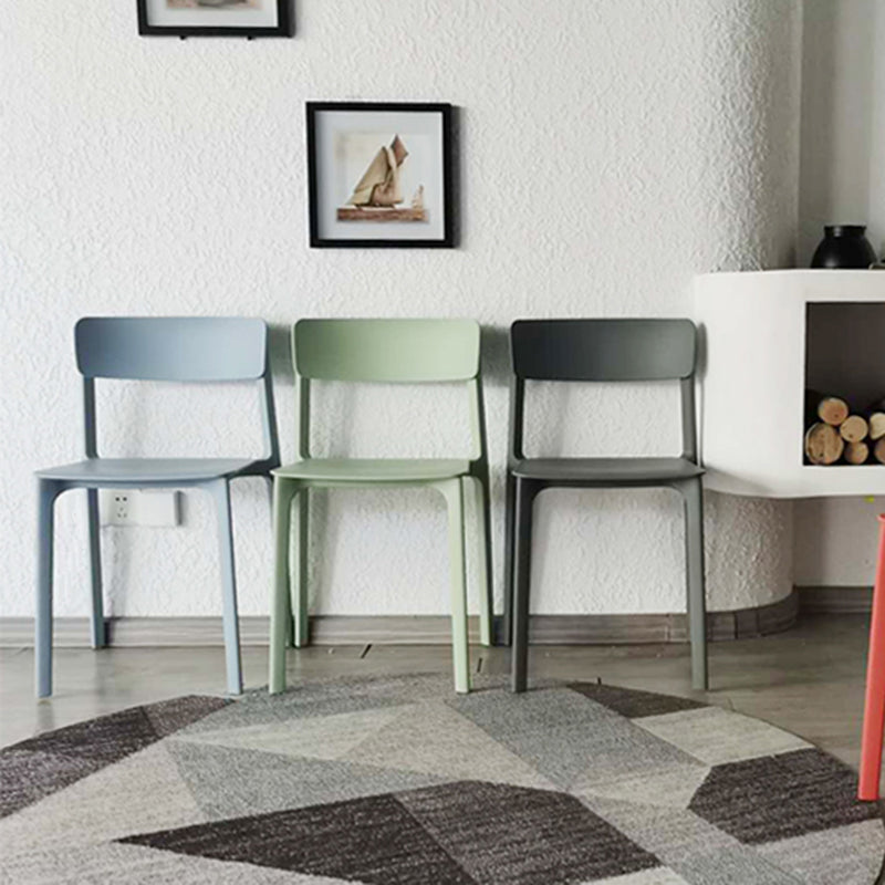 Modern Style Stackable Plastic Chair Open Back Dining Side Chair Clearhalo 'Dining Chairs' 'Dining Tables & Seating' 'dining_chair' 'furn' 'furn_dining_chair' 'Furniture' 'furniture_dining_chair' 'Kitchen & Dining Furniture' 4863604