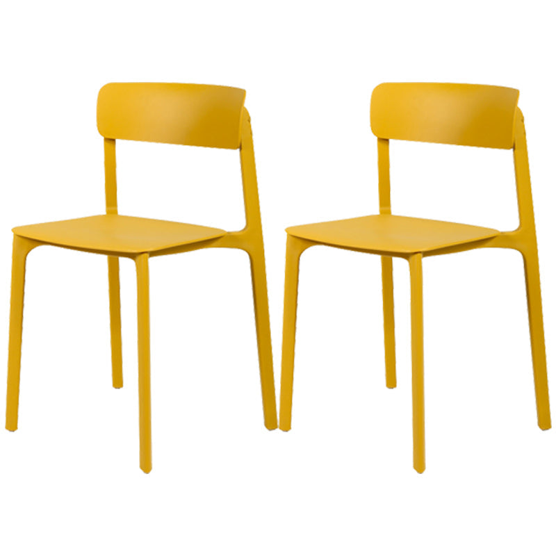 Modern Style Stackable Plastic Chair Open Back Dining Side Chair Ginger 2 Piece Set Clearhalo 'Dining Chairs' 'Dining Tables & Seating' 'dining_chair' 'furn' 'furn_dining_chair' 'Furniture' 'furniture_dining_chair' 'Kitchen & Dining Furniture' 4863605