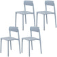 Modern Style Stackable Plastic Chair Open Back Dining Side Chair Gray Blue 4 Piece Set Clearhalo 'Dining Chairs' 'Dining Tables & Seating' 'dining_chair' 'furn' 'furn_dining_chair' 'Furniture' 'furniture_dining_chair' 'Kitchen & Dining Furniture' 4863607