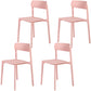 Modern Style Stackable Plastic Chair Open Back Dining Side Chair Pink 4 Piece Set Clearhalo 'Dining Chairs' 'Dining Tables & Seating' 'dining_chair' 'furn' 'furn_dining_chair' 'Furniture' 'furniture_dining_chair' 'Kitchen & Dining Furniture' 4863614