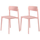 Modern Style Stackable Plastic Chair Open Back Dining Side Chair Pink 2 Piece Set Clearhalo 'Dining Chairs' 'Dining Tables & Seating' 'dining_chair' 'furn' 'furn_dining_chair' 'Furniture' 'furniture_dining_chair' 'Kitchen & Dining Furniture' 4863618