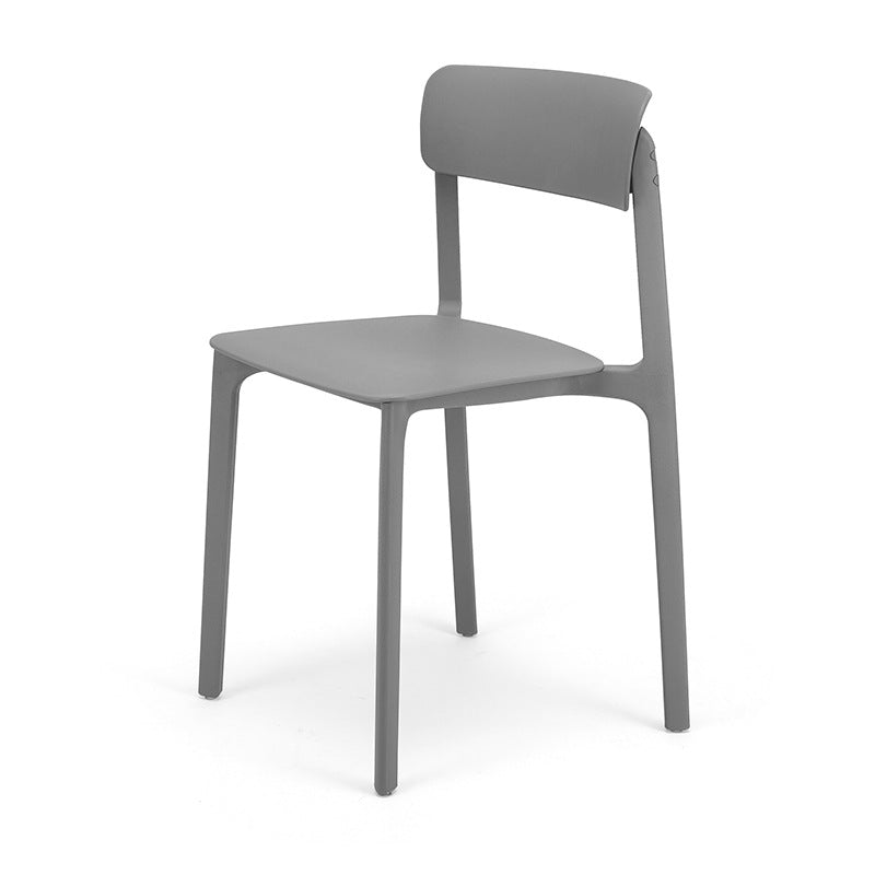 Modern Style Stackable Plastic Chair Open Back Dining Side Chair Grey 1 Piece Clearhalo 'Dining Chairs' 'Dining Tables & Seating' 'dining_chair' 'furn' 'furn_dining_chair' 'Furniture' 'furniture_dining_chair' 'Kitchen & Dining Furniture' 4863625
