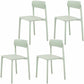 Modern Style Stackable Plastic Chair Open Back Dining Side Chair Green 4 Piece Set Clearhalo 'Dining Chairs' 'Dining Tables & Seating' 'dining_chair' 'furn' 'furn_dining_chair' 'Furniture' 'furniture_dining_chair' 'Kitchen & Dining Furniture' 4863633