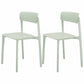 Modern Style Stackable Plastic Chair Open Back Dining Side Chair Green 2 Piece Set Clearhalo 'Dining Chairs' 'Dining Tables & Seating' 'dining_chair' 'furn' 'furn_dining_chair' 'Furniture' 'furniture_dining_chair' 'Kitchen & Dining Furniture' 4863635