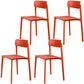 Modern Style Stackable Plastic Chair Open Back Dining Side Chair Red 4 Piece Set Clearhalo 'Dining Chairs' 'Dining Tables & Seating' 'dining_chair' 'furn' 'furn_dining_chair' 'Furniture' 'furniture_dining_chair' 'Kitchen & Dining Furniture' 4863636
