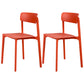 Modern Style Stackable Plastic Chair Open Back Dining Side Chair Red 2 Piece Set Clearhalo 'Dining Chairs' 'Dining Tables & Seating' 'dining_chair' 'furn' 'furn_dining_chair' 'Furniture' 'furniture_dining_chair' 'Kitchen & Dining Furniture' 4863638