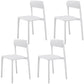 Modern Style Stackable Plastic Chair Open Back Dining Side Chair White 4 Piece Set Clearhalo 'Dining Chairs' 'Dining Tables & Seating' 'dining_chair' 'furn' 'furn_dining_chair' 'Furniture' 'furniture_dining_chair' 'Kitchen & Dining Furniture' 4863639