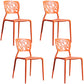 Scandinavian Plastic Kitchen and Dining Room Chair Open Back Dining Side Chair Orange 4 Piece Set Clearhalo 'Dining Chairs' 'Dining Tables & Seating' 'dining_chair' 'furn' 'furn_dining_chair' 'Furniture' 'furniture_dining_chair' 'Kitchen & Dining Furniture' 4863644