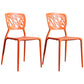 Scandinavian Plastic Kitchen and Dining Room Chair Open Back Dining Side Chair Orange 2 Piece Set Clearhalo 'Dining Chairs' 'Dining Tables & Seating' 'dining_chair' 'furn' 'furn_dining_chair' 'Furniture' 'furniture_dining_chair' 'Kitchen & Dining Furniture' 4863647