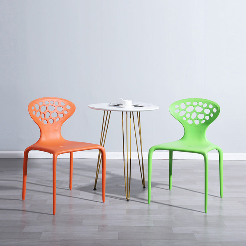 Scandinavian Plastic Kitchen and Dining Room Chair Open Back Dining Side Chair Clearhalo 'Dining Chairs' 'Dining Tables & Seating' 'dining_chair' 'furn' 'furn_dining_chair' 'Furniture' 'furniture_dining_chair' 'Kitchen & Dining Furniture' 4863649