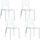 Scandinavian Plastic Kitchen and Dining Room Chair Open Back Dining Side Chair White 4 Piece Set Clearhalo 'Dining Chairs' 'Dining Tables & Seating' 'dining_chair' 'furn' 'furn_dining_chair' 'Furniture' 'furniture_dining_chair' 'Kitchen & Dining Furniture' 4863650