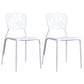 Scandinavian Plastic Kitchen and Dining Room Chair Open Back Dining Side Chair White 2 Piece Set Clearhalo 'Dining Chairs' 'Dining Tables & Seating' 'dining_chair' 'furn' 'furn_dining_chair' 'Furniture' 'furniture_dining_chair' 'Kitchen & Dining Furniture' 4863654
