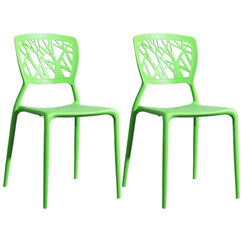 Scandinavian Plastic Kitchen and Dining Room Chair Open Back Dining Side Chair Green 2 Piece Set Clearhalo 'Dining Chairs' 'Dining Tables & Seating' 'dining_chair' 'furn' 'furn_dining_chair' 'Furniture' 'furniture_dining_chair' 'Kitchen & Dining Furniture' 4863659