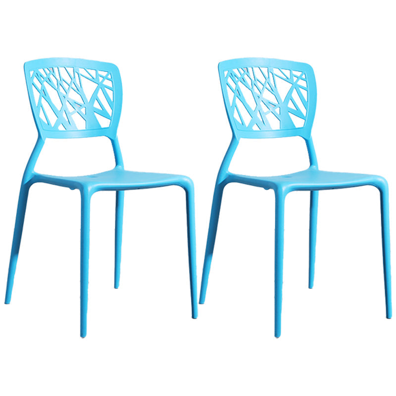 Scandinavian Plastic Kitchen and Dining Room Chair Open Back Dining Side Chair Blue 2 Piece Set Clearhalo 'Dining Chairs' 'Dining Tables & Seating' 'dining_chair' 'furn' 'furn_dining_chair' 'Furniture' 'furniture_dining_chair' 'Kitchen & Dining Furniture' 4863665