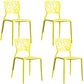 Scandinavian Plastic Kitchen and Dining Room Chair Open Back Dining Side Chair Yellow 4 Piece Set Clearhalo 'Dining Chairs' 'Dining Tables & Seating' 'dining_chair' 'furn' 'furn_dining_chair' 'Furniture' 'furniture_dining_chair' 'Kitchen & Dining Furniture' 4863666
