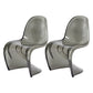 Nordic Style Armless Chair Plastic Home Side Chair for Dining Room Smoke Gray Set of 2 Clearhalo 'Dining Chairs' 'Dining Tables & Seating' 'dining_chair' 'Furniture' 'furniture_dining_chair' 'Kitchen & Dining Furniture' 4863671