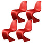 Nordic Style Armless Chair Plastic Home Side Chair for Dining Room Red Set of 4 Clearhalo 'Dining Chairs' 'Dining Tables & Seating' 'dining_chair' 'Furniture' 'furniture_dining_chair' 'Kitchen & Dining Furniture' 4863679
