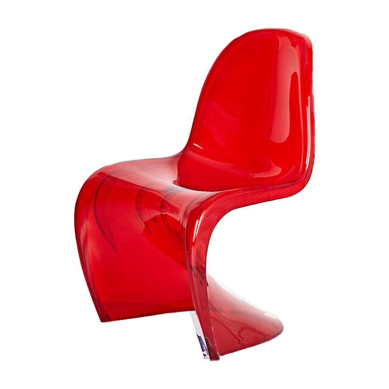 Nordic Style Armless Chair Plastic Home Side Chair for Dining Room Red Clear 1 Piece Clearhalo 'Dining Chairs' 'Dining Tables & Seating' 'dining_chair' 'Furniture' 'furniture_dining_chair' 'Kitchen & Dining Furniture' 4863680